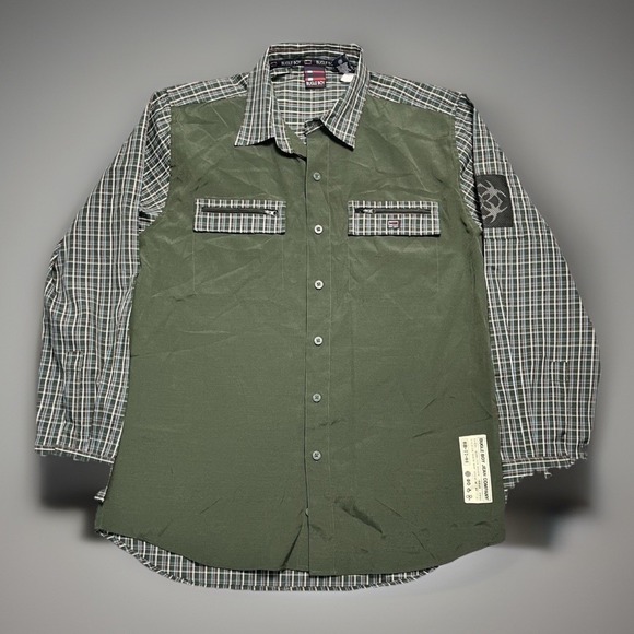 Bugle Boy Other - Y2K Bugle Boy Oversized Utility Shirt Mens M Green Plaid NWT